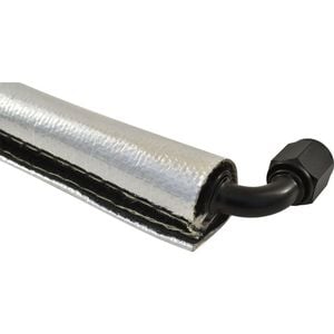 Cal Custom Heat Solutions Heat Reflective Sleeve with Hook And Loop (Velcro) Closure, 1" ID, 1m Aluminium