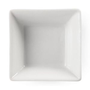 Olympia Whiteware Miniature Square Dishes 75mm 12 Pack Ceramic Dipping Bowls Serving Tableware