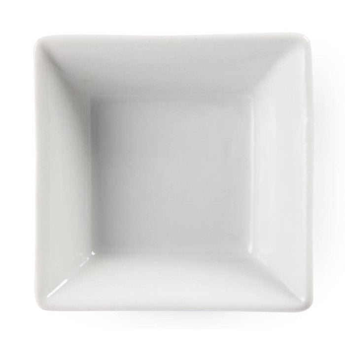 Olympia Whiteware Miniature Square Dishes 75mm 12 Pack Ceramic Dipping Bowls Serving Tableware