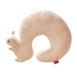 Catzon Plush Squirrel Neck Pillow Funny Nap Cushion-Beige