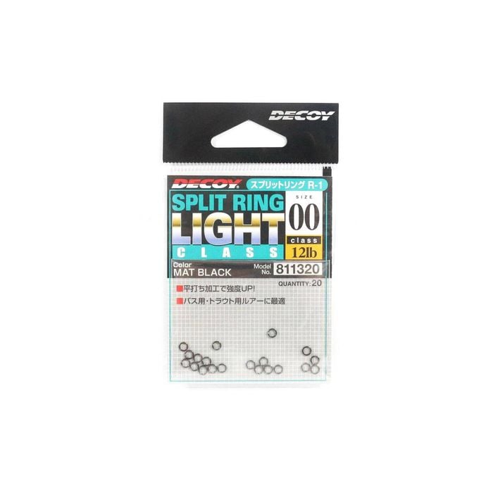 Decoy R1 Light Class Black Colour Fishing Split Ring 00