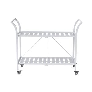 Hamptons 2 Tier Metal Bar Cart White