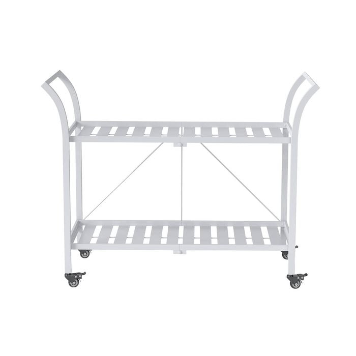 Hamptons 2 Tier Metal Bar Cart White