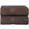 2PCS 100% Cotton Extra Large Soft Bath Towels Sheets Set 90 x 180cm - Chocolate