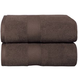 2PCS 100% Cotton Extra Large Soft Bath Towels Sheets Set 90 x 180cm - Chocolate