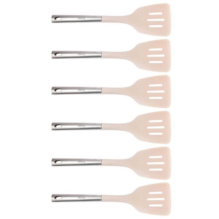 6PK Porto Zest Stainless Steel/Nylon 34cm Slotted Turner Kitchen Utensil