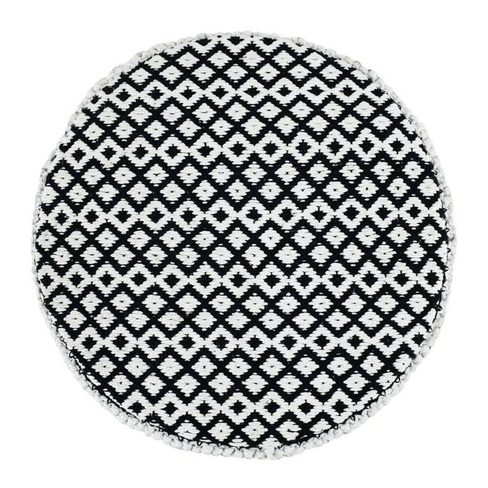 J.Elliot Selena 45x40cm Stool Round Footrest - Black/Ivory