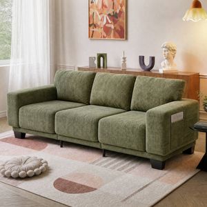 Advwin 225cm 3 Seater Sofa Oversized Chenille Lounge Cloud Couch Green