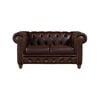 Max Chesterfield 2 Seater Sofa Lounge Genuine Leather Antique Brown
