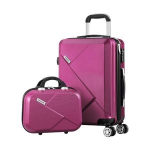 Mazam 2PCS Luggage Suitcase Set TSA Lock Rose Red