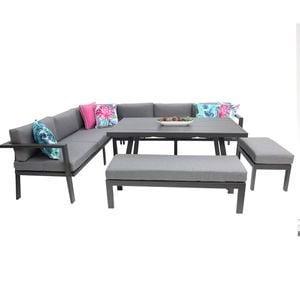 San Antonio Corner Lounge Setting - Gunmetal