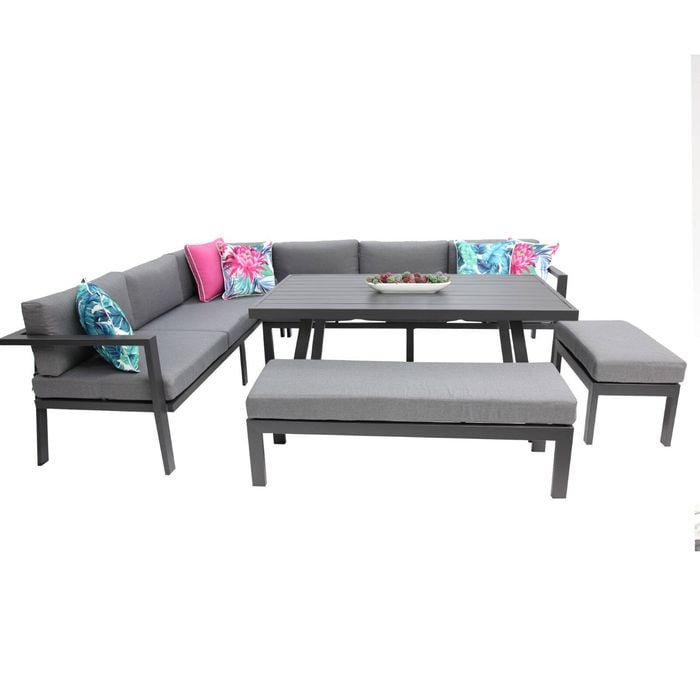 San Antonio Corner Lounge Setting - Gunmetal