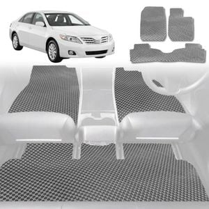 6D Diamond Car Floor Mats for Toyota Camry 2006-2011-Full Set-Grey-Outback GT