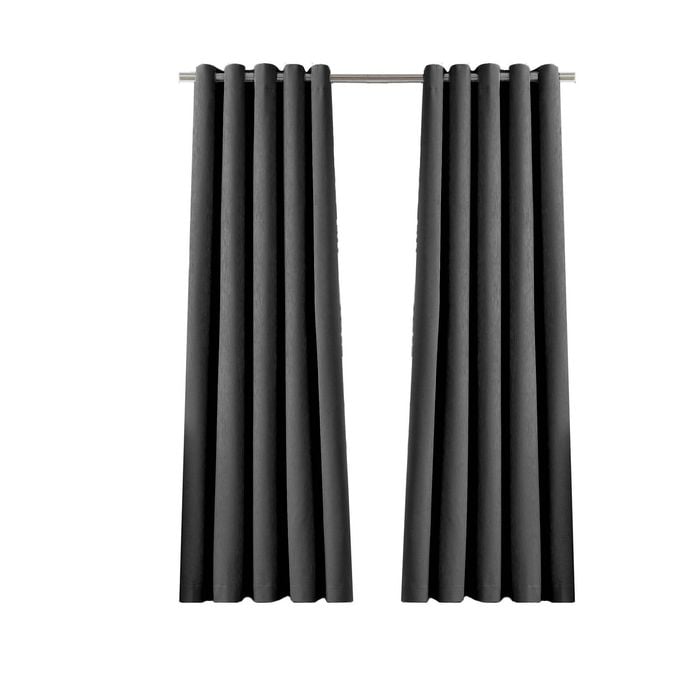 Claremont 120 x 223cm Charcoal Tahlia Blockout Eyelet Curtain