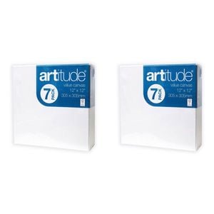2x 7pc Artitude Stretched Canvas 12x12" Art/craft Accessory Oil/acrylic Painting