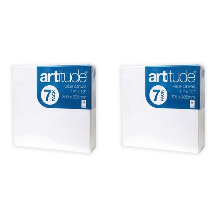 2x 7pc Artitude Stretched Canvas 12x12" Art/craft Accessory Oil/acrylic Painting