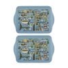 2x 2pc Ashdene Land Down Under Melbourne Melamine Scatter Tray Blue 21x14.2cm