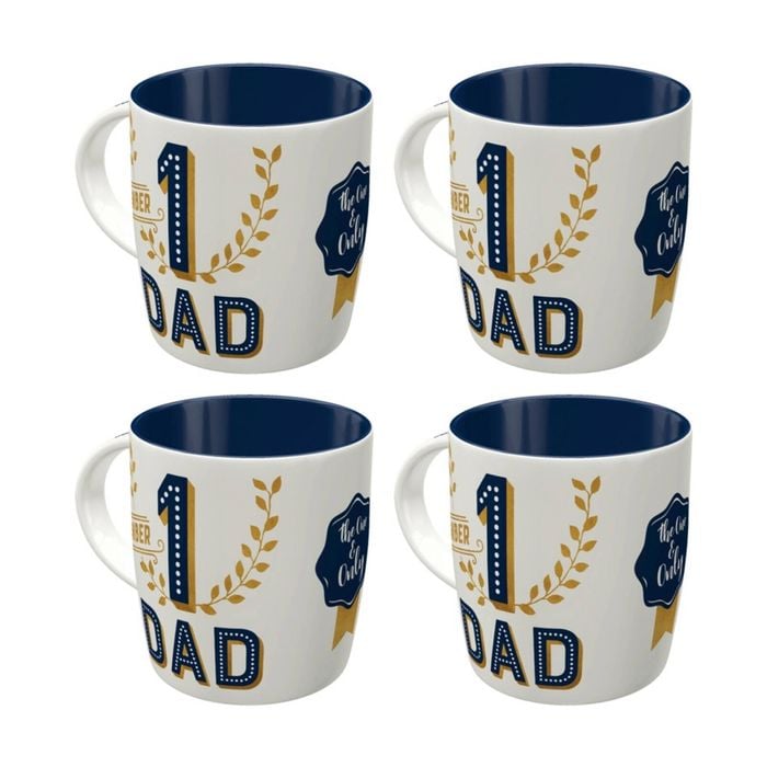 4x Nostalgic-art Ceramic Mug Number 1 Dad Retro Design 330ml Fathers Day Gift