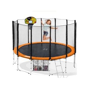 Kahuna Blizzard 16ft Trampoline With Basketball  Orange