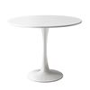 Furb 90cm Dining Table, Round Cafe Restaurant Kitchen Table with Metal Leg White