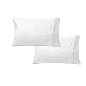 600TC Pair of Solid Color Standard Pillowcases White