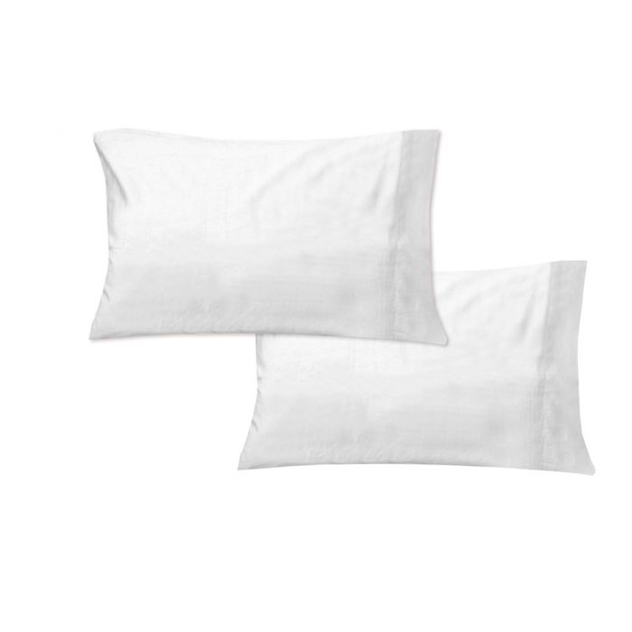 600TC Pair of Solid Color Standard Pillowcases White