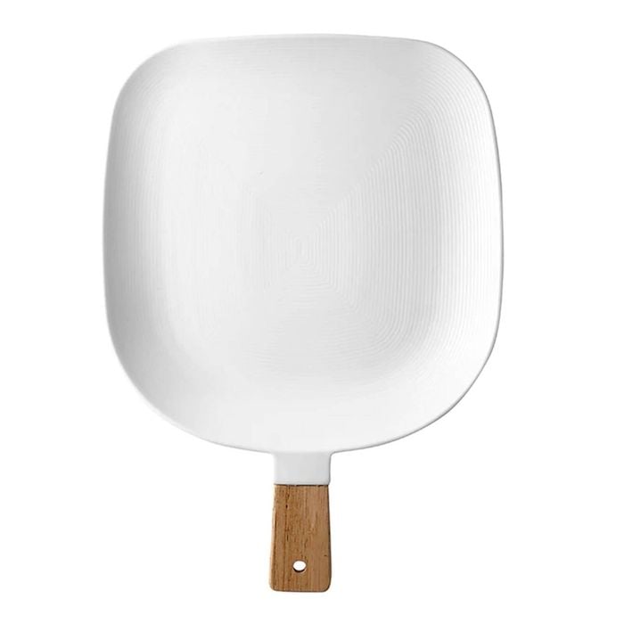 Ladelle Linear Texture White 36cm Porcelain Paddle Food Platter w/ Serve Stick