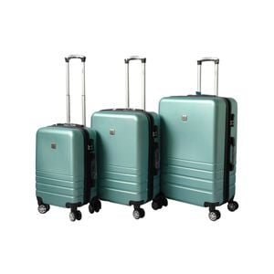 YES4HOMES Expandable ABS Luggage Suitcase Set 3 Code Lock Travel Carry  Bag Trolley Green