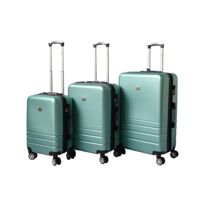 YES4HOMES Expandable ABS Luggage Suitcase Set 3 Code Lock Travel Carry  Bag Trolley Green