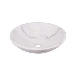 Mondella 400mm White Round Rumba Marble Basin