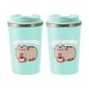 2PK Pusheen Sweet Insulated Metal Travel Drinking Mug 350mL Light Blue
