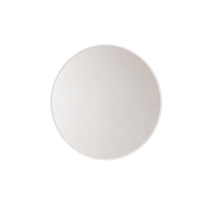 Attica 700mm Matte White Baia Framed Premium Round Mirror