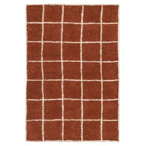 Loopsie-280cm X 190cm-nairobi Terracotta Grid Cotton Rug