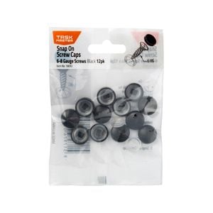Taskmaster 6 - 8g Black Snap On Screw Caps - 12 Pack