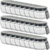 24PK Glass & Co Olivia Round Black Metal Lid Storage Jar 120ml Clear