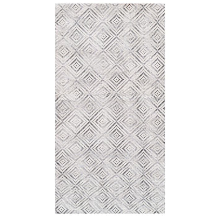 Modern Handwoven Wool Rug-Geo 6349-Ivory-80x150cm