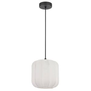 Telbix Jonsel Modern Pendant Hanging Lamp Light Fabric Metal White