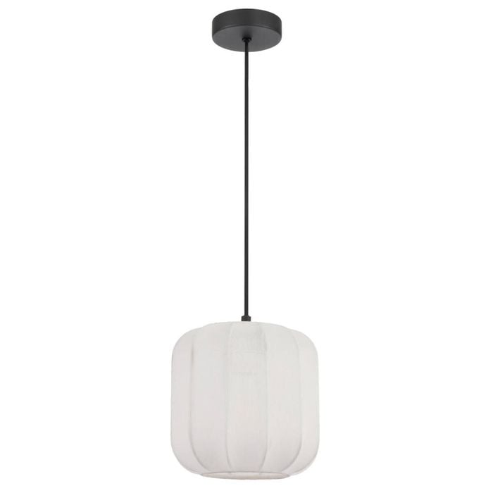 Telbix Jonsel Modern Pendant Hanging Lamp Light Fabric Metal White