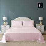 LINENOVA Ultra Soft Cotton Blend Sheet Set-Light Pink King