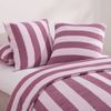 Dreamaker Bowie Washed Cotton Yarn Dyed Stripe European Pillowcase Mauve/Cherry Twin Pack