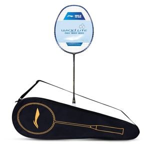 Li-Ning Wind Lite 700 II Carbon Fibre Badminton Strung Racket with Full Cover | For Intermediate | Size: 77gm | Black-Blue