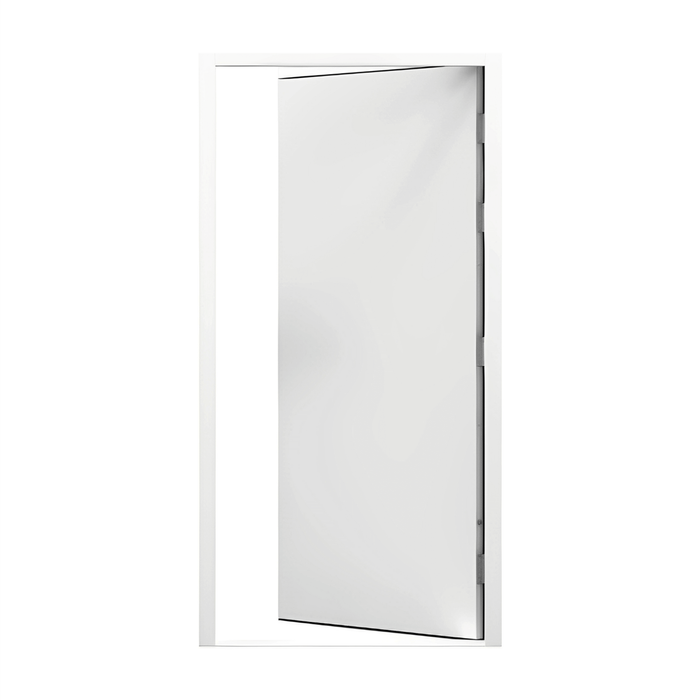 Lathams 2040 x 920 x 45 mm Surfmist White Steel Shed Door and Frame - RHI