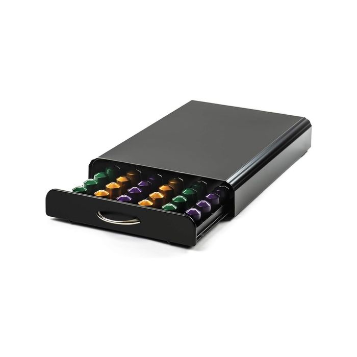 CARLA HOME Coffee Pods Holder Drawer Compatible with 60 Nespresso Kitchen Storage & Organisation (Black)