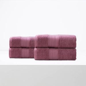 4pc Renee Taylor Brentwood 650gsm Low Twist Bath Sheet Rosebud