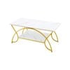 Costway 2-tier Faux Marble Coffee Table Living Room Lounge