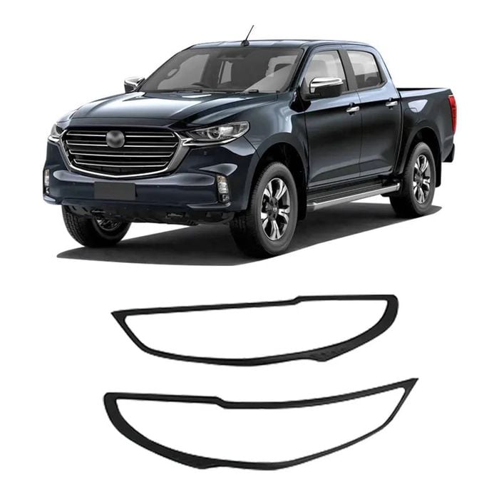 Matte Black Headlight Covers For Mazda Bt-50 2020-2024