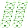 12x Green Party Glasses w/ Clear Lenses – Fun 80s Australia Day Costume Glasses - Green | Wayfarer | Sunglasses