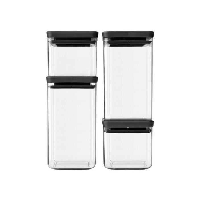 Brabantia Stackable Storage Canisters Set of 4 - Dark Grey
