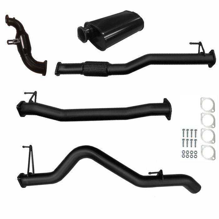 Ignite Exhausts Turbo Back For Holden Rg Colorado 2.8l 3" Cat & Muffler Black Aluminised Steel