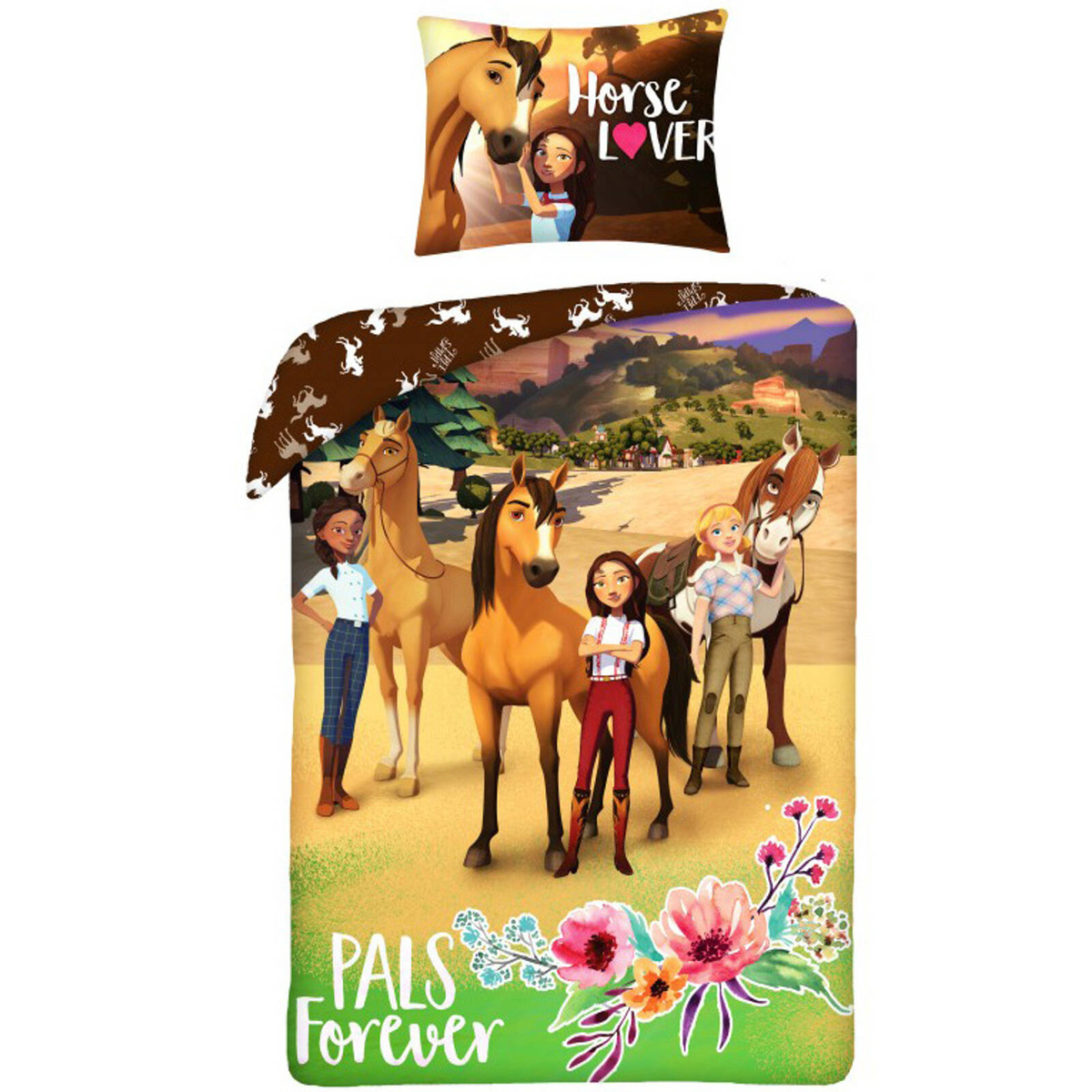 Spirit Riding Free Pals Forever Girls Cotton Quilt Cover Set - Single ...